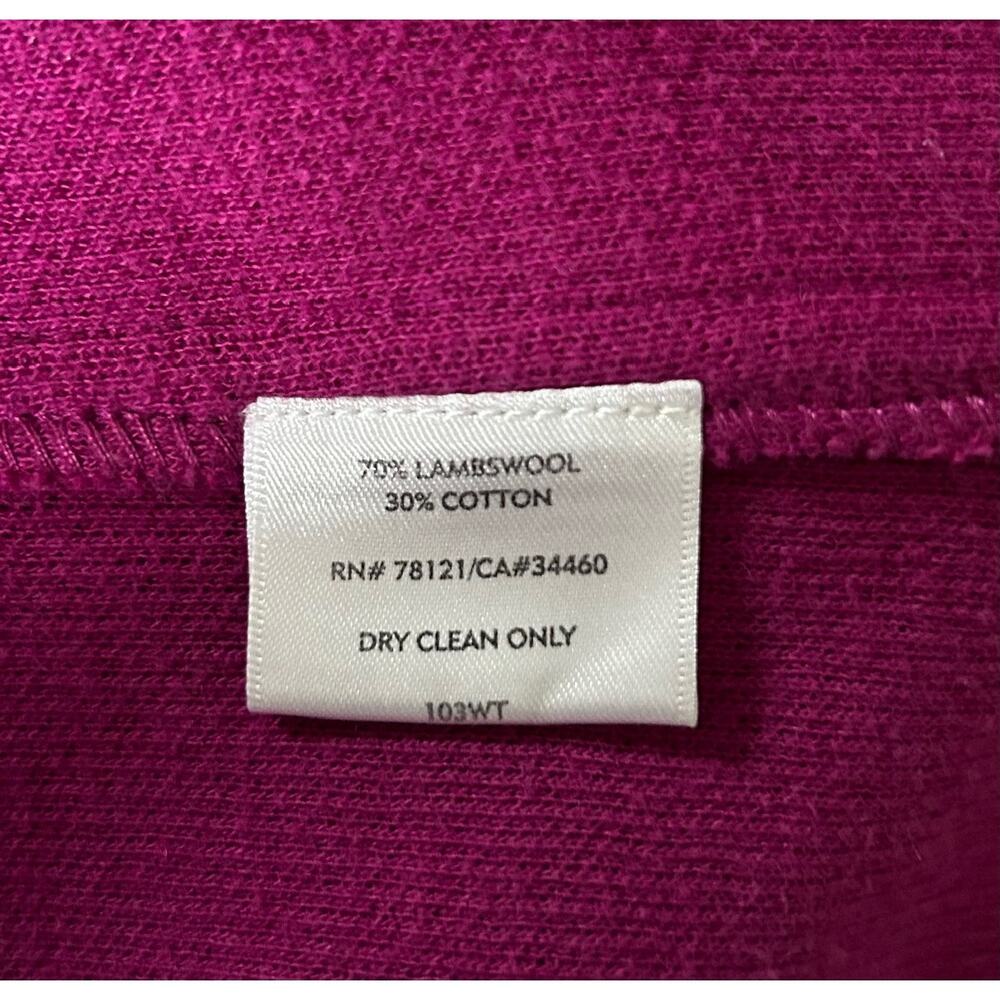 Eileen Fisher Size Small Lambswool Cotton Blend Purple‎ Cardigan Sweater Jacket - Picture 7 of 7